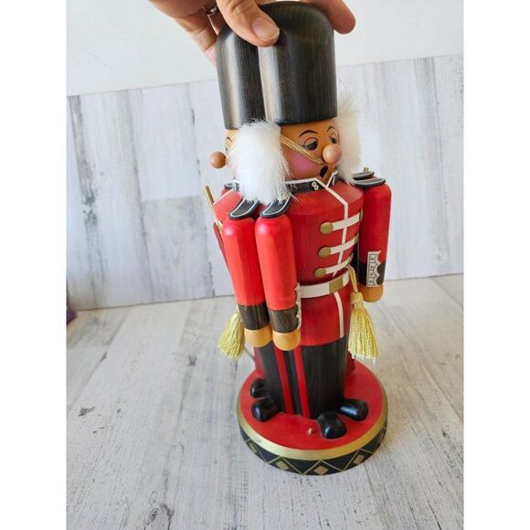 Nutcracker candle holder wooden unique vintage soldier Xmas centerpiece home dec - Picture 3 of 8